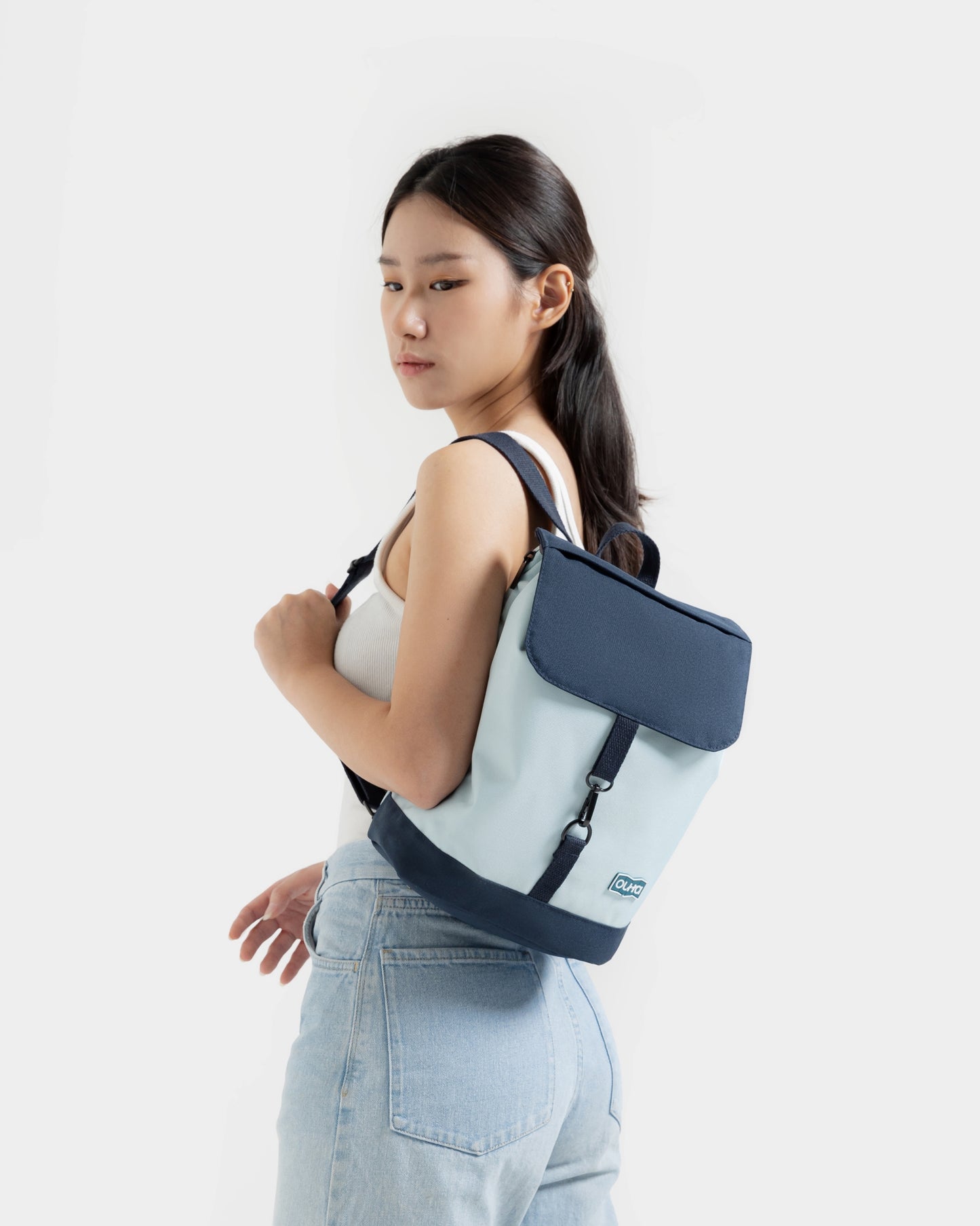 Navy blue and baby blue backpack (Horizon)