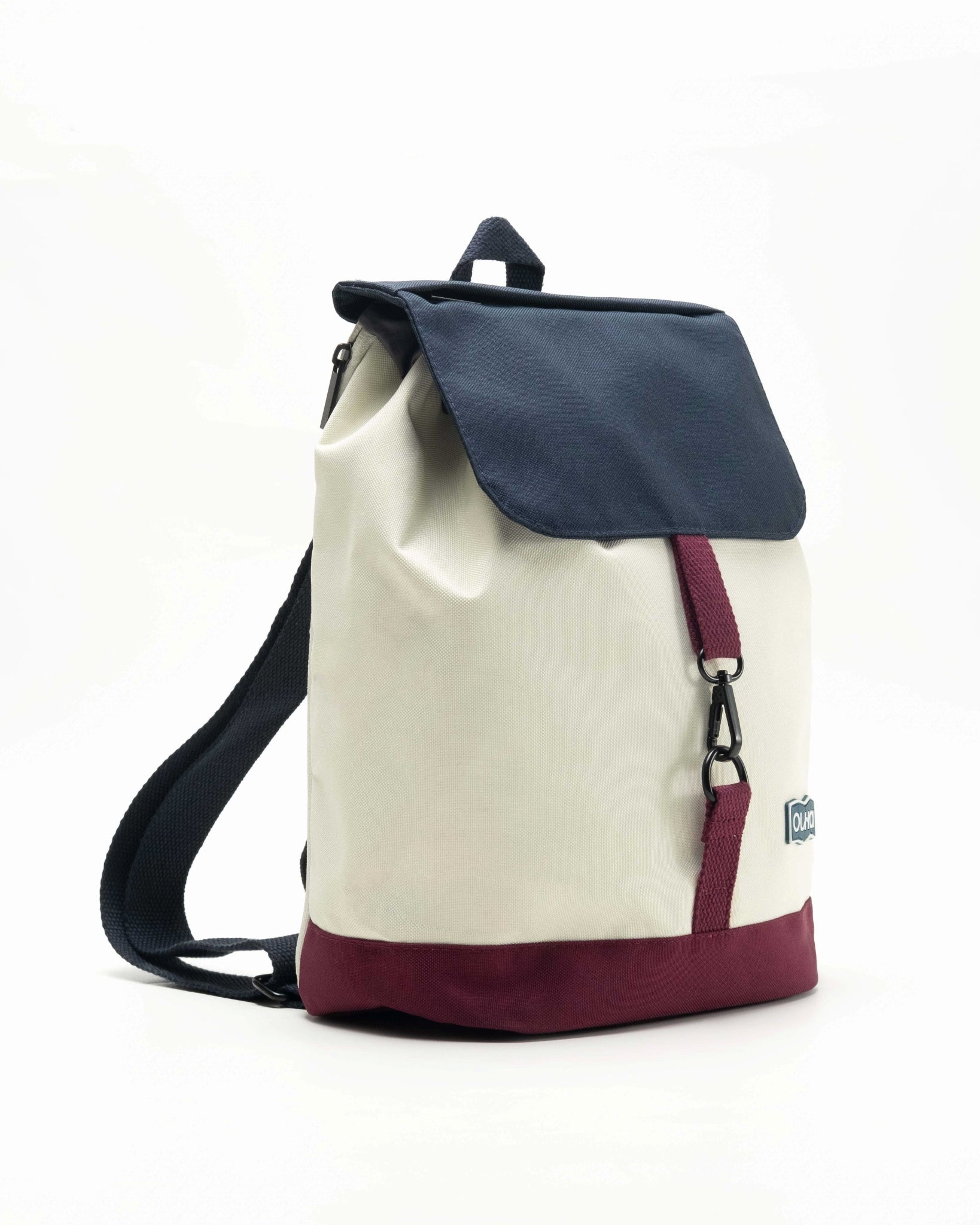 Navy blue, beige and maroon backpack (Atlas)