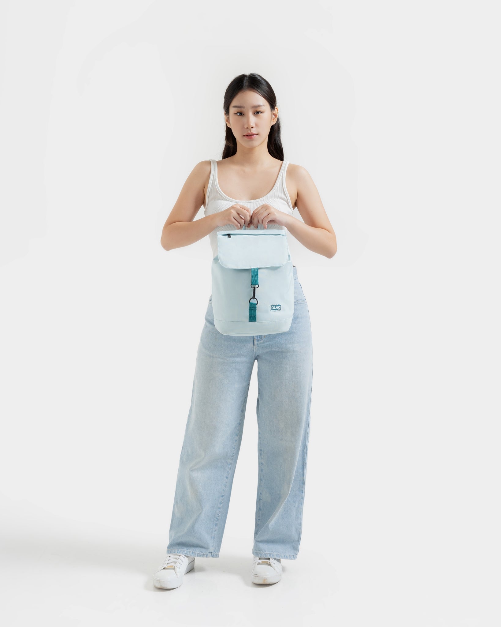 Baby blue, green backpack (Baby)