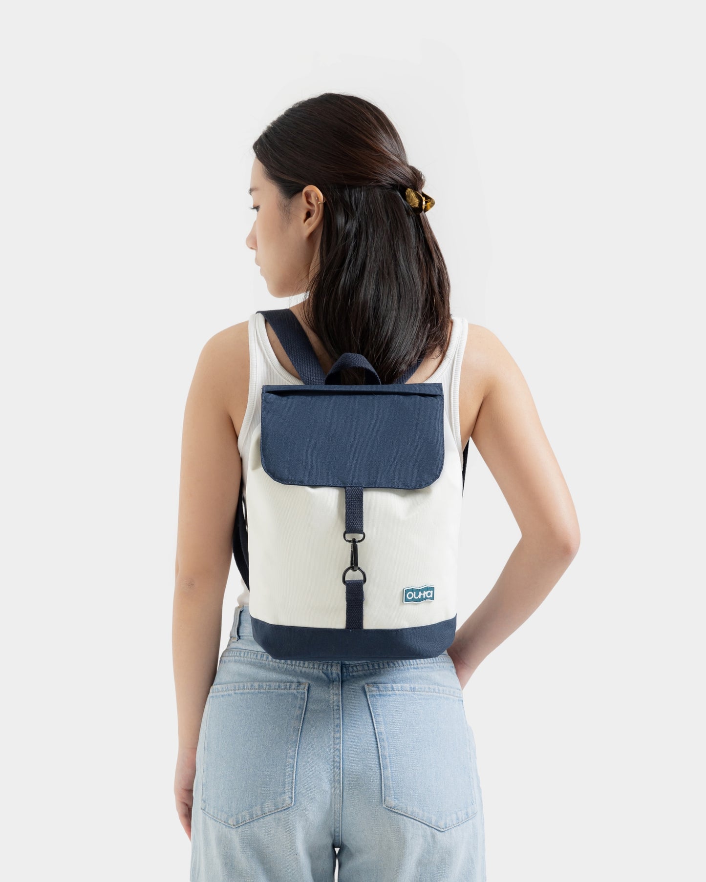 Navy blue and beige backpack (Nautical)