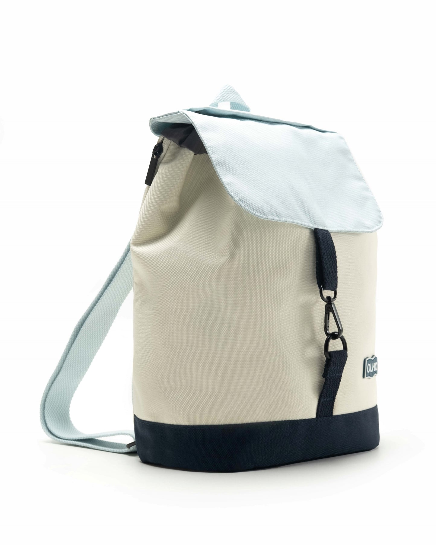 Baby blue, beige and navy blue backpack (Seabreeze)