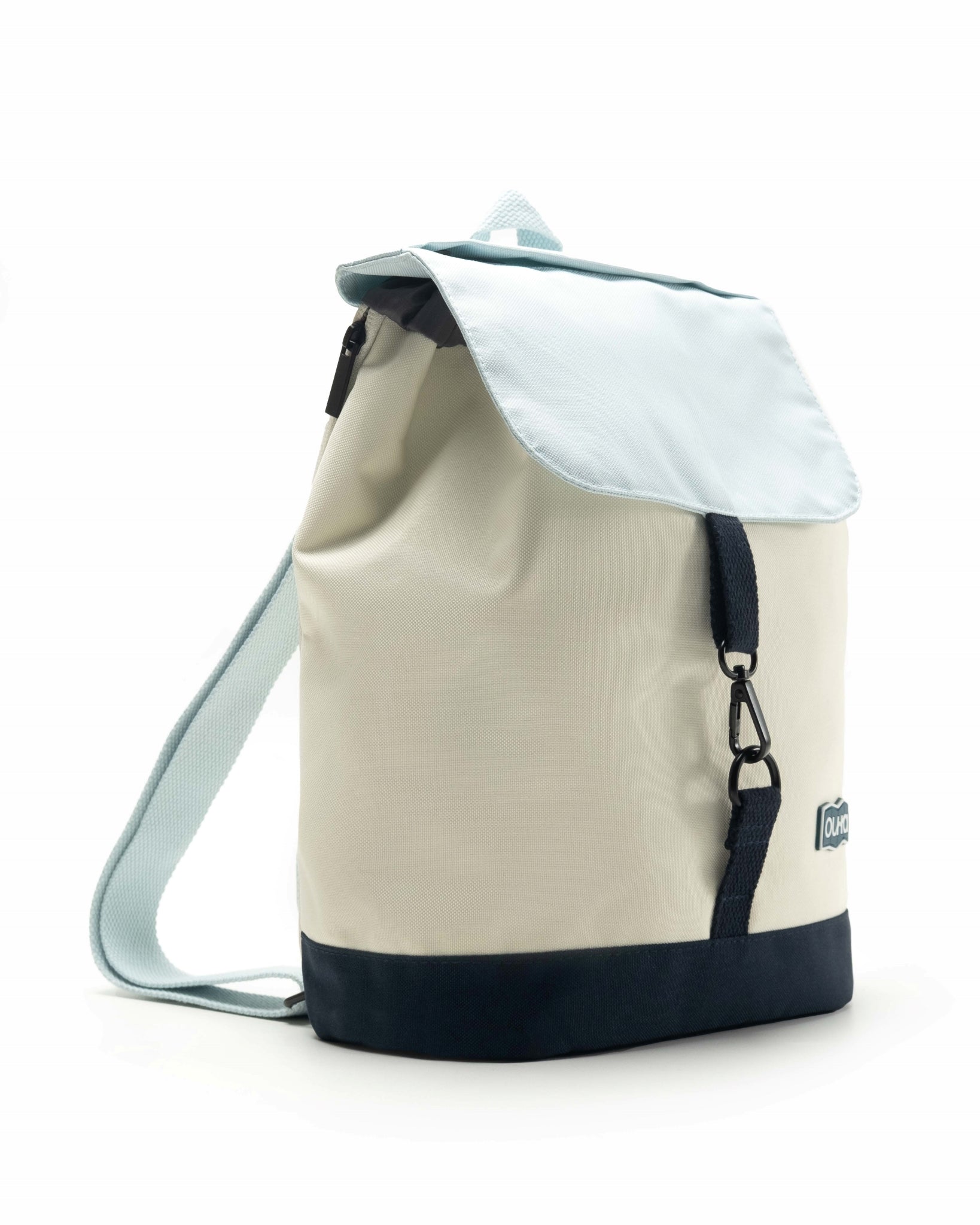 Baby blue, beige and navy blue backpack (Seabreeze)